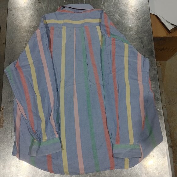 Excellent Condition Tommy Hilfiger Casual Button Shirt Blue Striped Size L - Picture 3 of 3